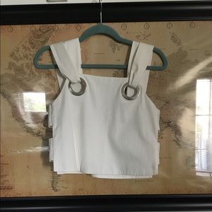 Zara white cropped top